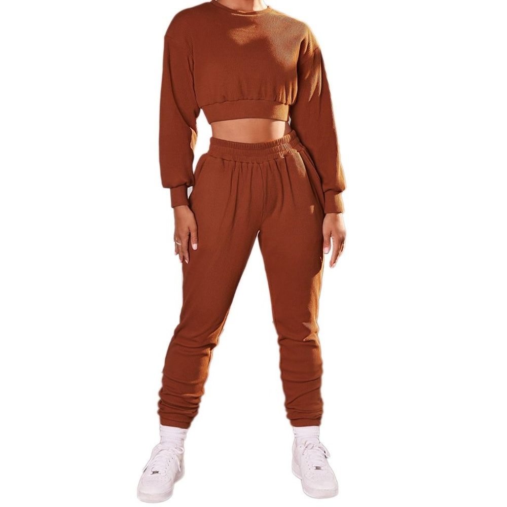 Women's Crop Top and Jogger Pants Set
